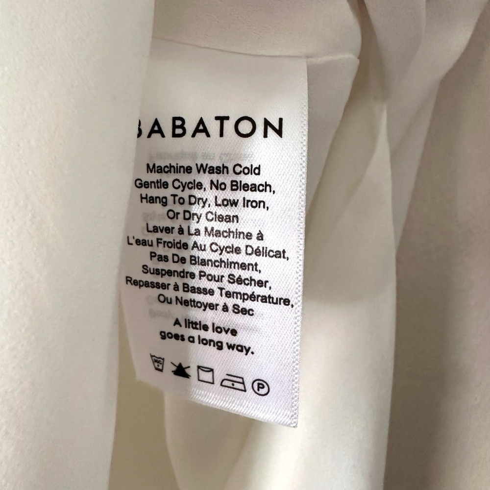 Aritzia Babaton Asymmetrical Sleeveless Blouse White Top Size S Minimalist - Picture 5 of 7
